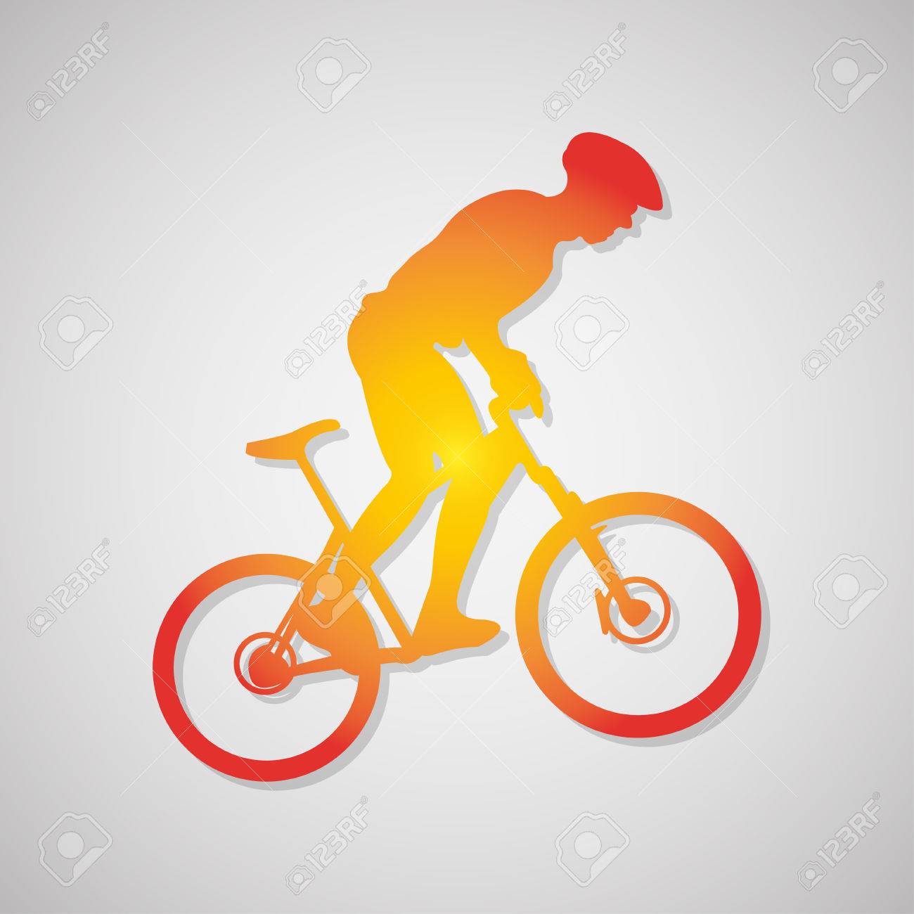 59459937 icono de ciclista simple muestra de la ruta en bicicleta de color naranja ilustracin vectorial